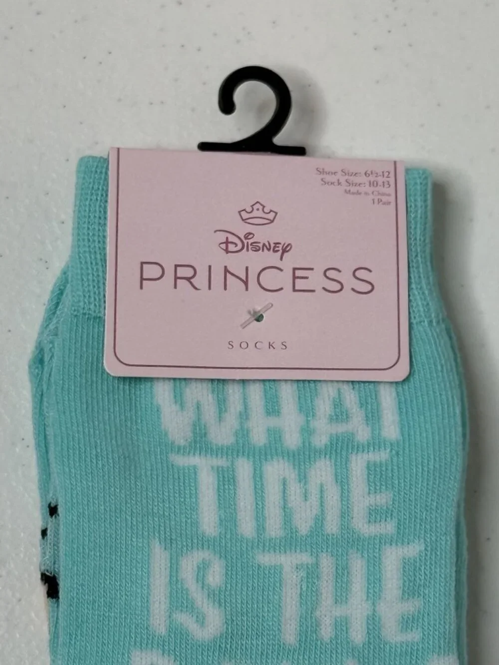 Disney Princess Cinderella What Time Is The Ball Crew Socks NWT